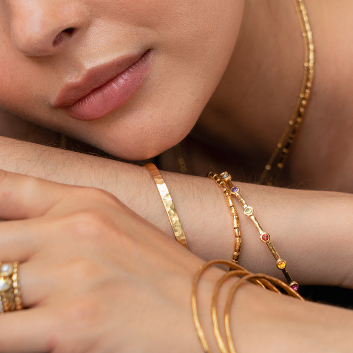 Dower & Hall Round Multi-Coloured Gemstone Array Bangle