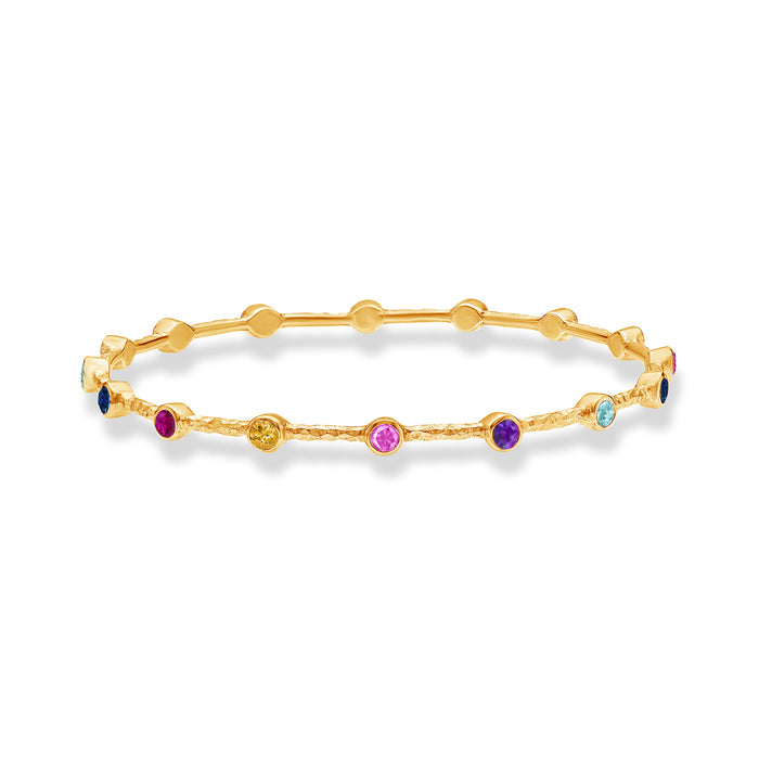 dower & hall Round Multi-Coloured Gemstone Array Bangle
