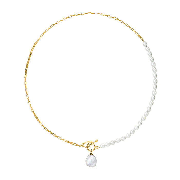 Dower & Hall Timeless Keshi Pearl Drop Chain Necklace
