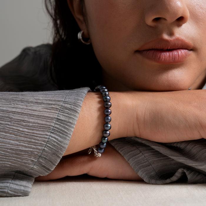 Dower & Hall Timeless Peacock Freshwater Pearl Bracelet