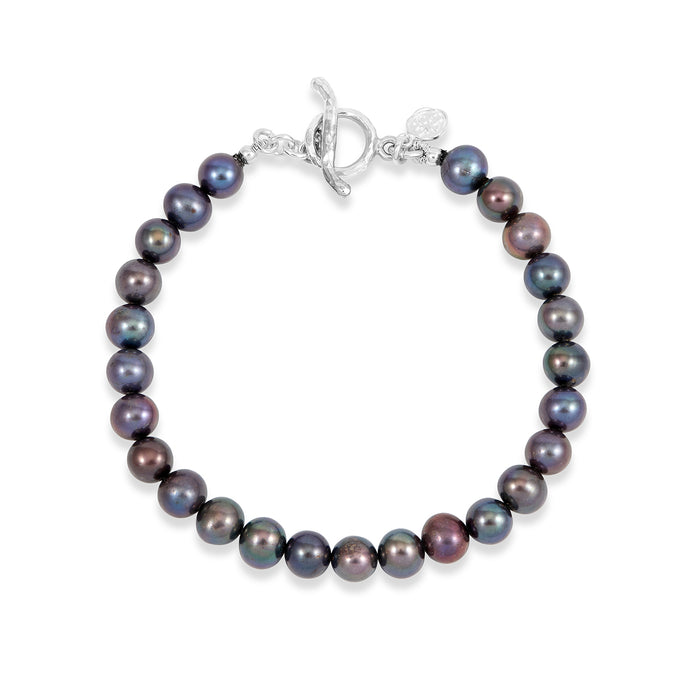 dower & hall Timeless Peacock Freshwater Pearl Bracelet