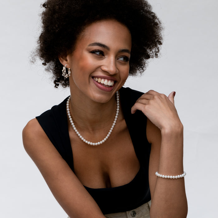 Dower & Hall Timeless White Freshwater Pearl Bracelet