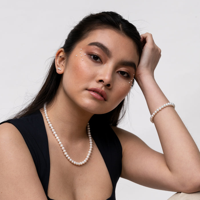 Dower & Hall Timeless White Freshwater Pearl Bracelet