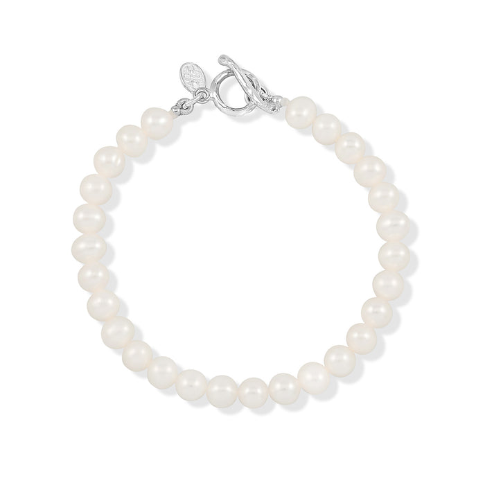 dower & hall Timeless White Freshwater Pearl Bracelet