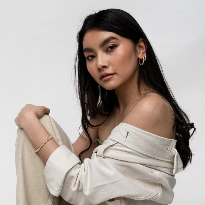 Dower & Hall White Freshwater Timeless Pearl Bracelet