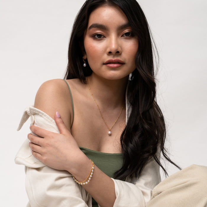 Dower & Hall White Freshwater Timeless Pearl Bracelet