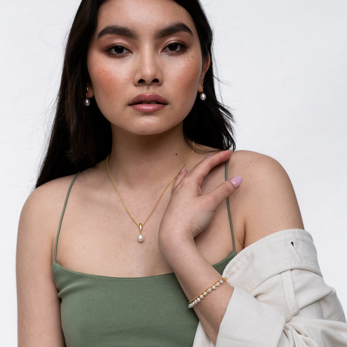 Dower & Hall White Freshwater Timeless Pearl Bracelet