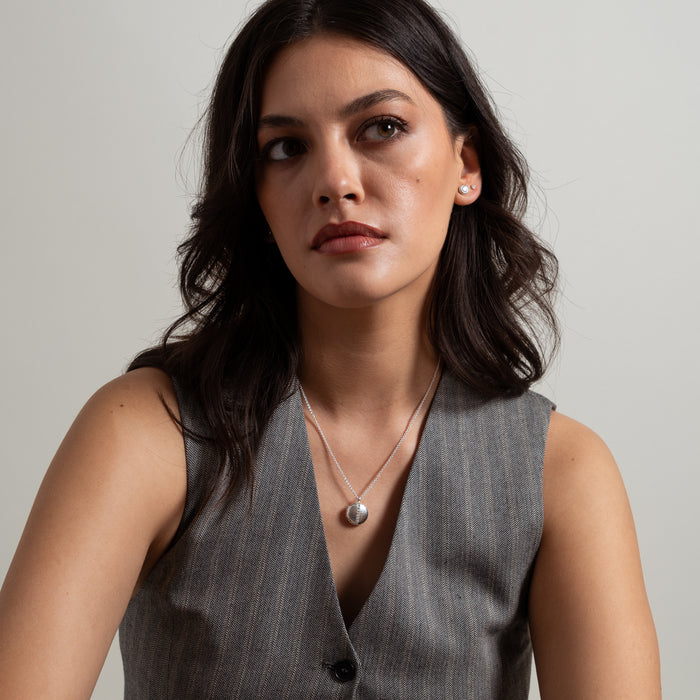 Dower & Hall White Sapphire 13mm Round Lumiere Locket