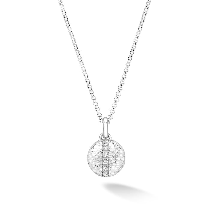 dower & hall White Sapphire 13mm Round Lumiere Locket