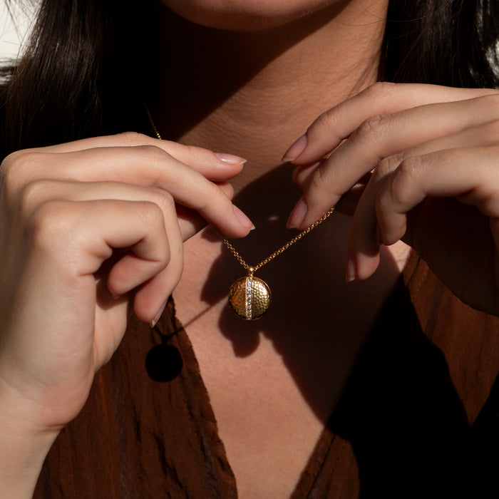 Dower & Hall White Sapphire 16mm Round Lumiere Locket