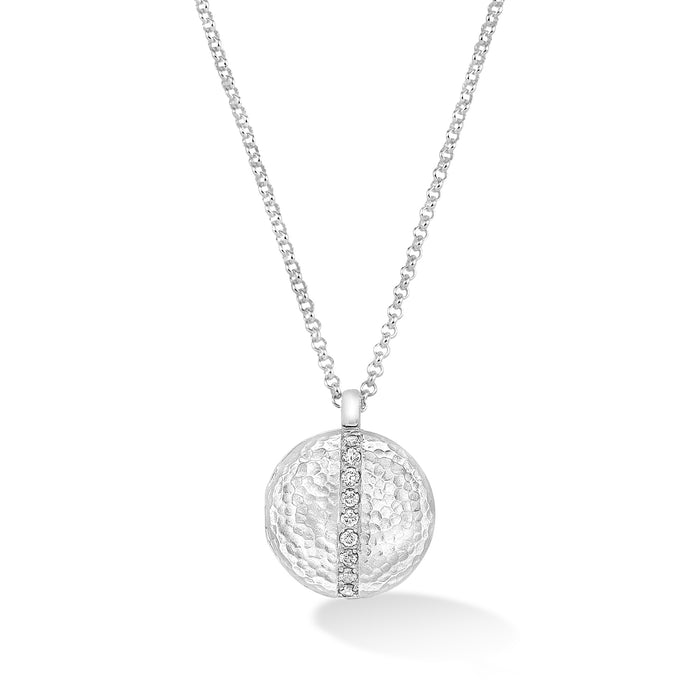 dower & hall White Sapphire 16mm Round Lumiere Locket