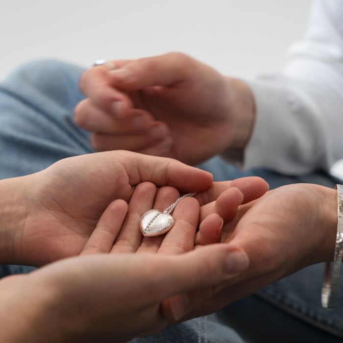 Dower & Hall White Sapphire 23mm Heart Lumiere Locket