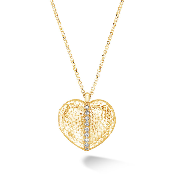 dower & hall White Sapphire 23mm Heart Lumiere Locket