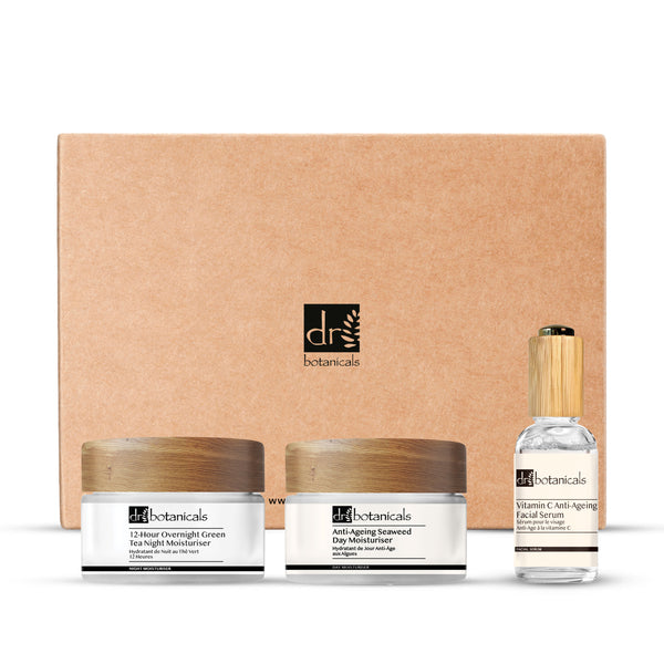 dr denim 12-Hour Overnight Green Tea Night Moisturiser Seaweed Face Moisturiser Vitamin C Anti-Ageing Facial Serum