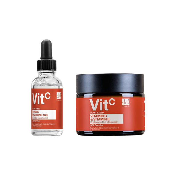 dr denim Vitamin C & Hyaluronic Acid Anti-ageing Facial Serum 30ml + Vitamin C & Vitamin E Brightening Anti-ageing Duo Moisturiser 60ml