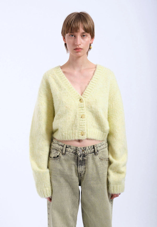 dr denim Betty Cardigan - Brushed Light Yellow