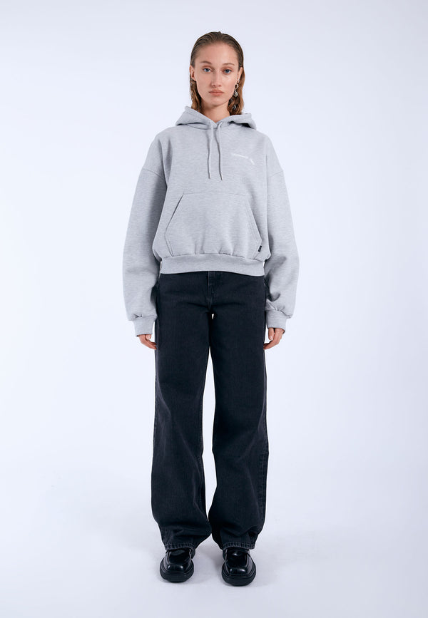 Dr Denim Debbie Hoodie - Grey Melange DD Peace