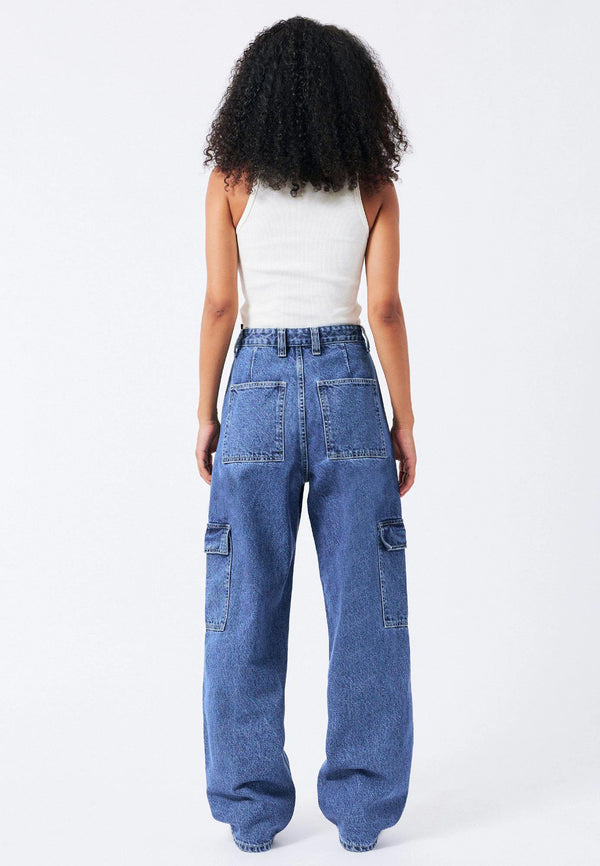 Dr Denim Donna Cargo Pants - Pebble Mid Stone