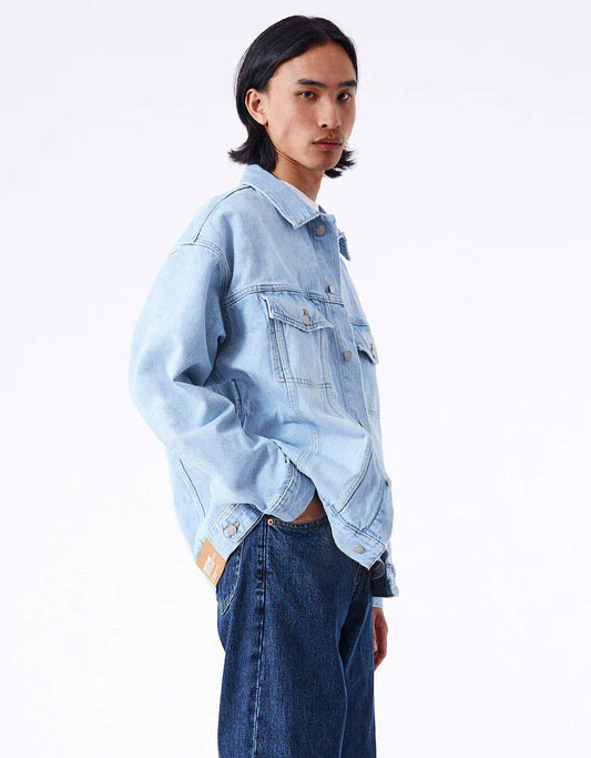 Dr Denim Eno Jacket - Stream Light Worn