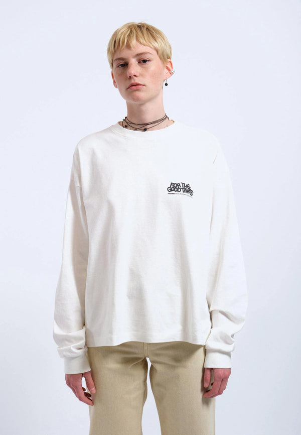 Dr Denim Lily Long Sleeve - Off White Flower Times