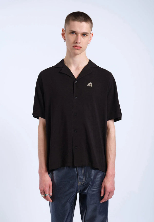 Dr Denim Madi Shirt - Black YLW Embroidery