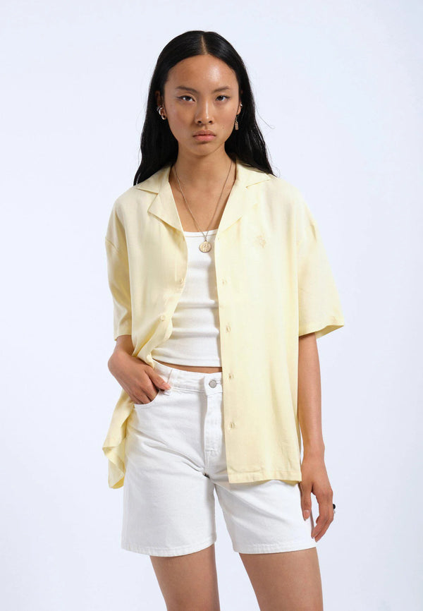 Dr Denim Madi Shirt - Light Yellow Embroidery