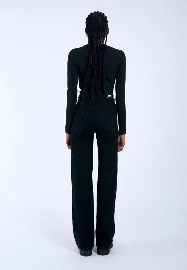 Dr Denim Moxy Straight - Solid Black