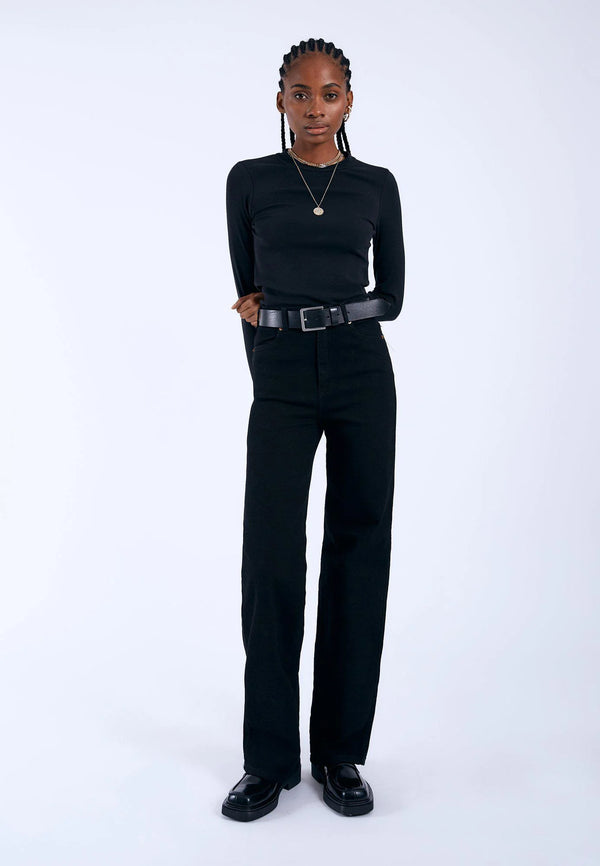 Dr Denim Moxy Straight - Solid Black