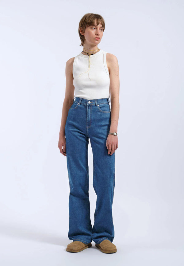 Dr Denim Moxy Straight - Vale Mid Plain