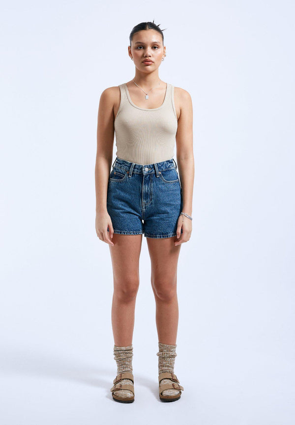 Dr Denim Nora Shorts - Stream Mid Retro