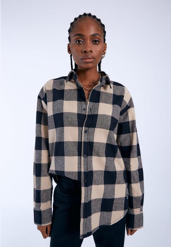 dr denim Ray Shirt - Pale Taupe Check