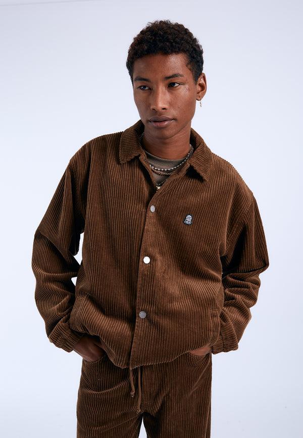 Dr Denim Split Jacket - Brown Cord