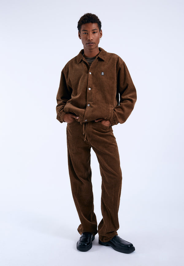 Dr Denim Split Jacket - Brown Cord