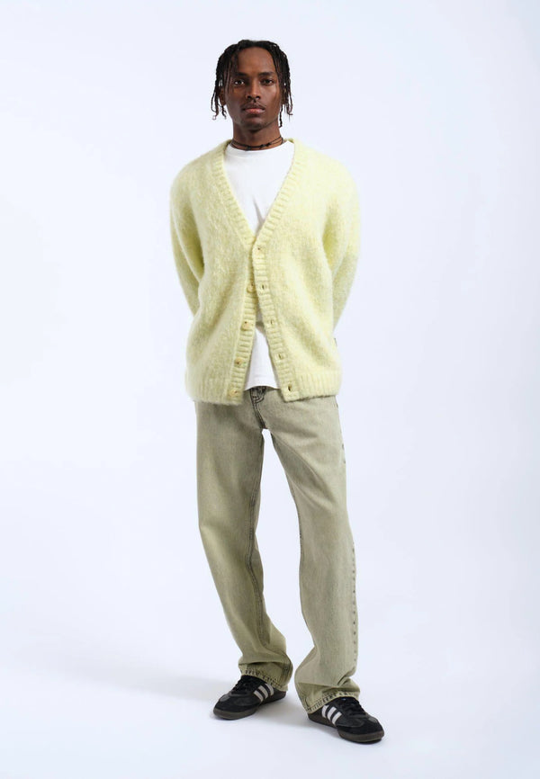 Dr Denim Tom Cardigan - Brushed Light Yellow