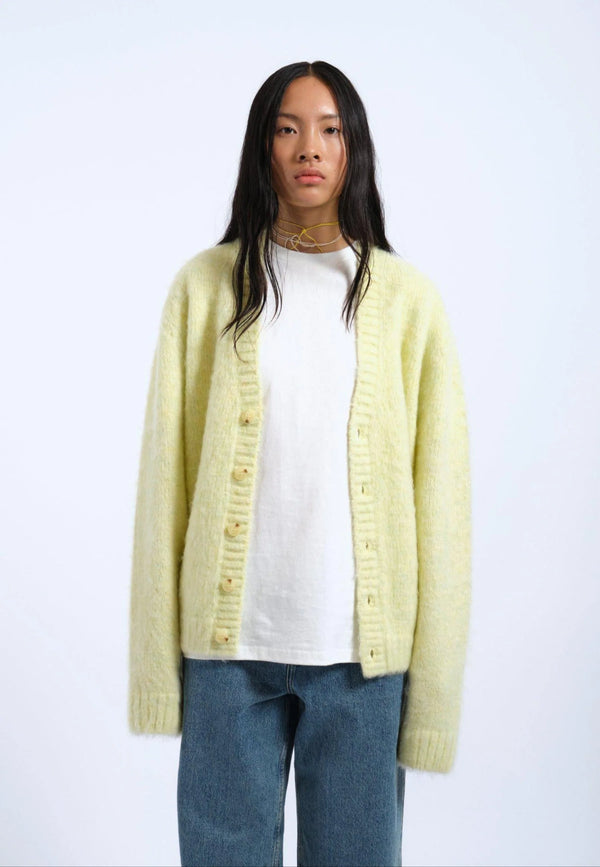 Dr Denim Tom Cardigan - Brushed Light Yellow
