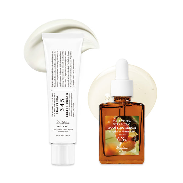 dr. althea Post Acne Care Set (Boosting) | 345 Relief Cream & Vitamin C Boosting Serum