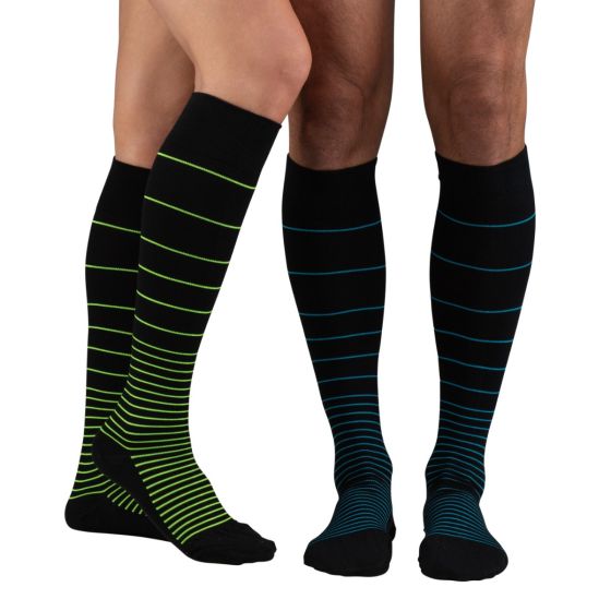 dr. comfort Everyday Style Funnel Stripe Unisex Support Socks