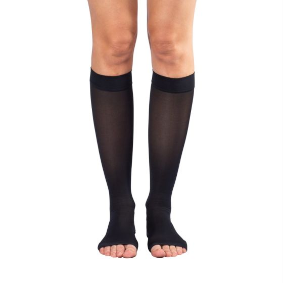 dr. comfort Microfiber Medical Compression Stocking Knee-High Open Toe Compression Stockings