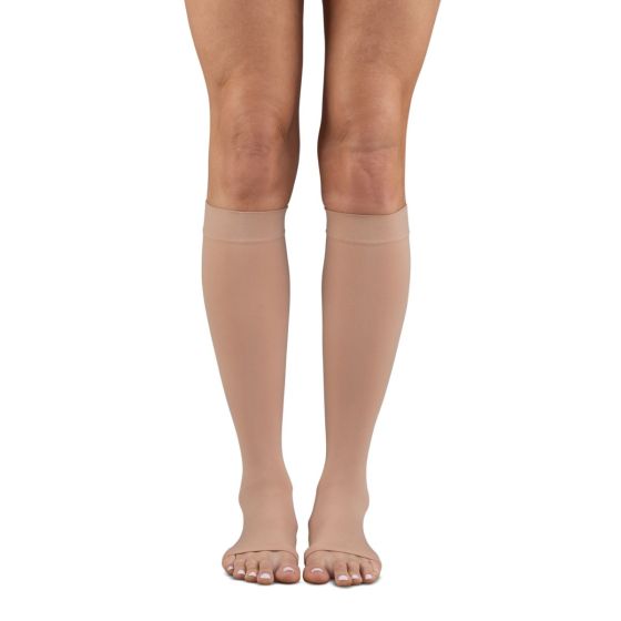 Dr. Comfort Microfiber Opaque +Plus 30-40 Below Knee Open Toe Unisex Compression Stockings