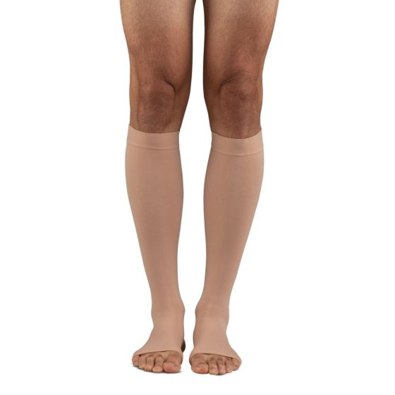Dr. Comfort Microfiber Opaque +Plus 30-40 Below Knee Open Toe Unisex Compression Stockings