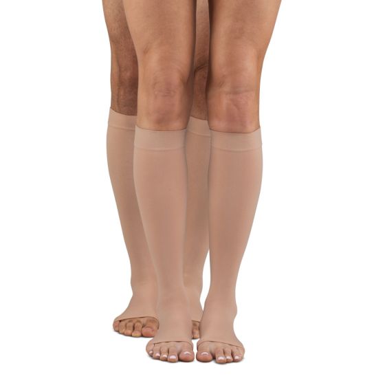 dr. comfort Microfiber Opaque +Plus 30-40 Below Knee Open Toe Unisex Compression Stockings