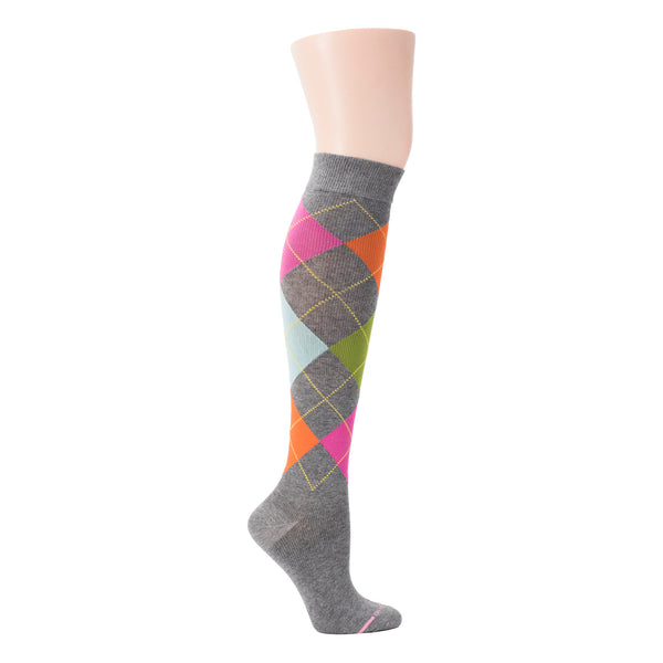 Dr. Motion Argyle | Knee-High Compression Socks For Women