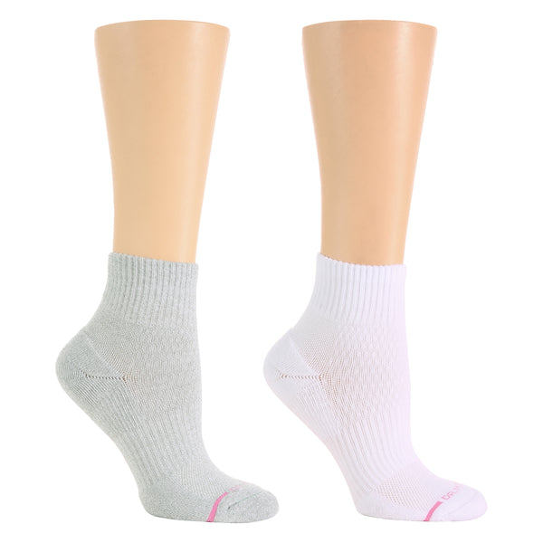 dr. motion Basic Ribbed Cuff | Quarter Compression Socks For Women