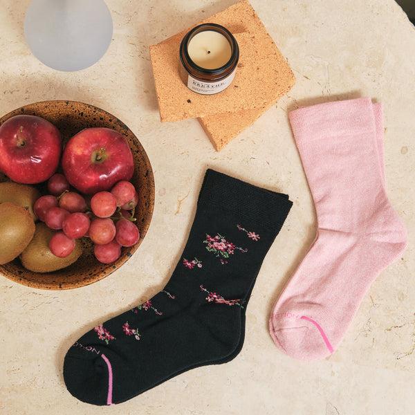 Dr. Motion Bouquet Floral | Diabetic Half-Cushion Socks For Women