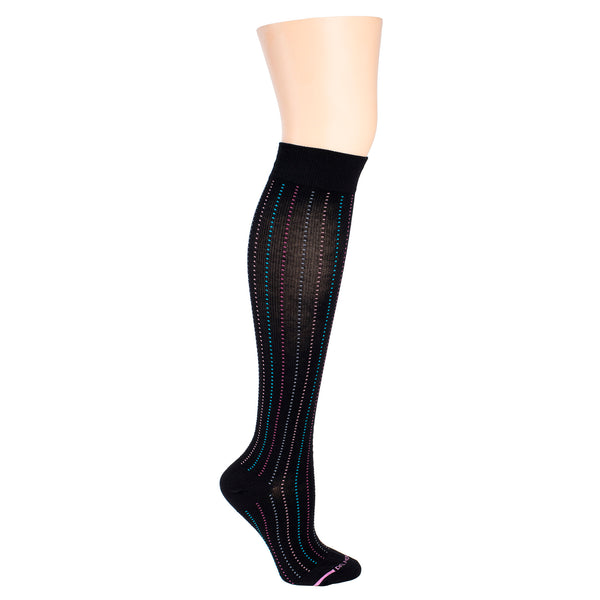 dr. motion Broken Vertical Stripe | Knee-High Compression Socks For Women