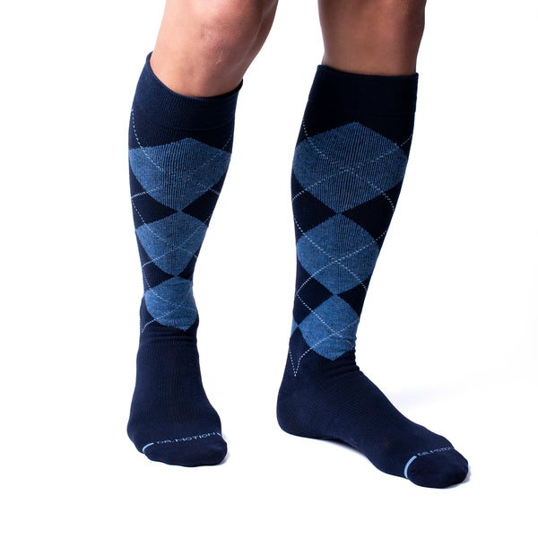 Dr. Motion Classic Argyle | Knee-High Compression Socks For Men