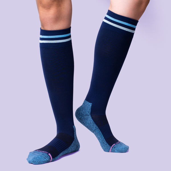 Dr. Motion Cuff Stripe | Knee-High Compression Socks For Women