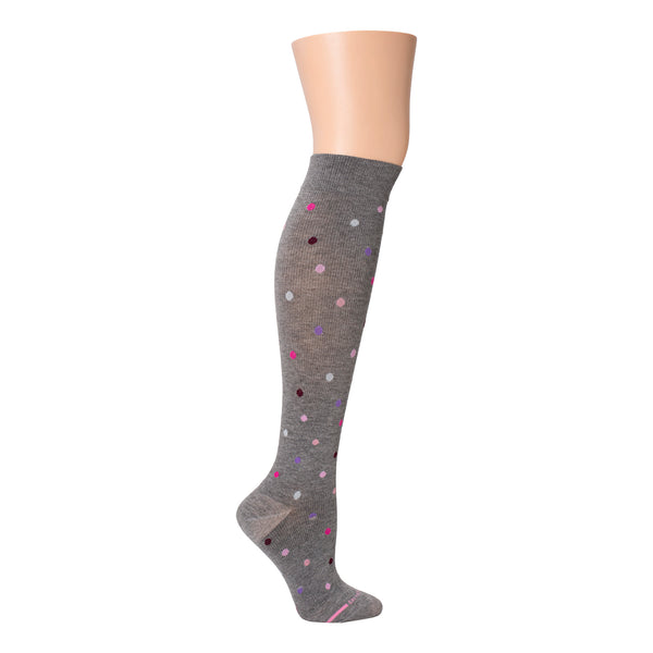 Dr. Motion Dancing Dots | Knee-High Compression Socks For Women