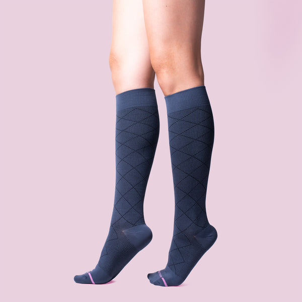 Dr. Motion Diamond Pattern | Knee-High Compression Socks For Women