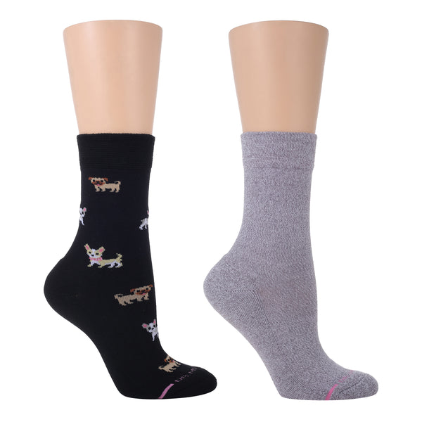 dr. motion Dogs | Diabetic Half-Cushion Socks For Women